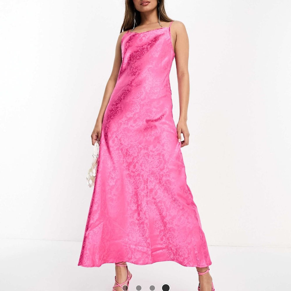 Elegant Pink Satin Dress